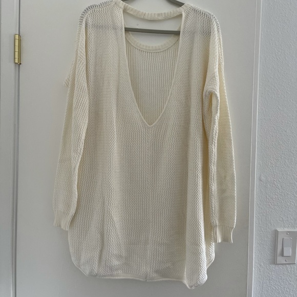 LF STORES Milau Knit Sweater Oversized Sz M Cream - Picture 2 of 2